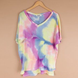 Haptics V Neck Boxy Breathable Tie Dye Top M